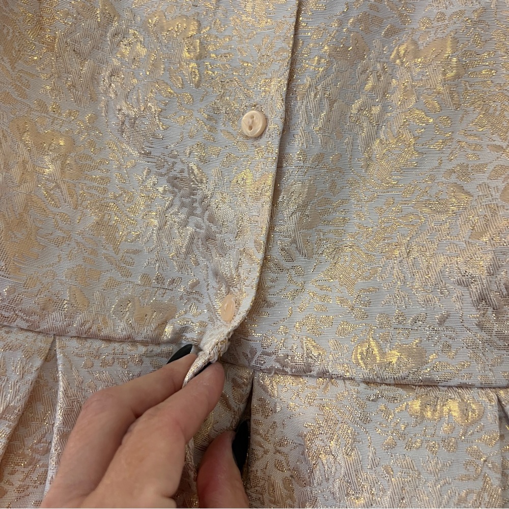 Carter's Elegant Gold and Cream Embossed Floral Dress Girl’s 4T - Picture 10 of 16